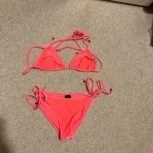 Pink velvet Triangl swimsuit